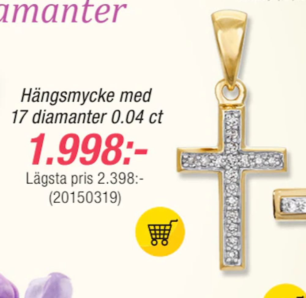 Erbjudanden på Hängsmycke med 17 diamanter 0.04 ct från Guldfynd för 1 998 kr