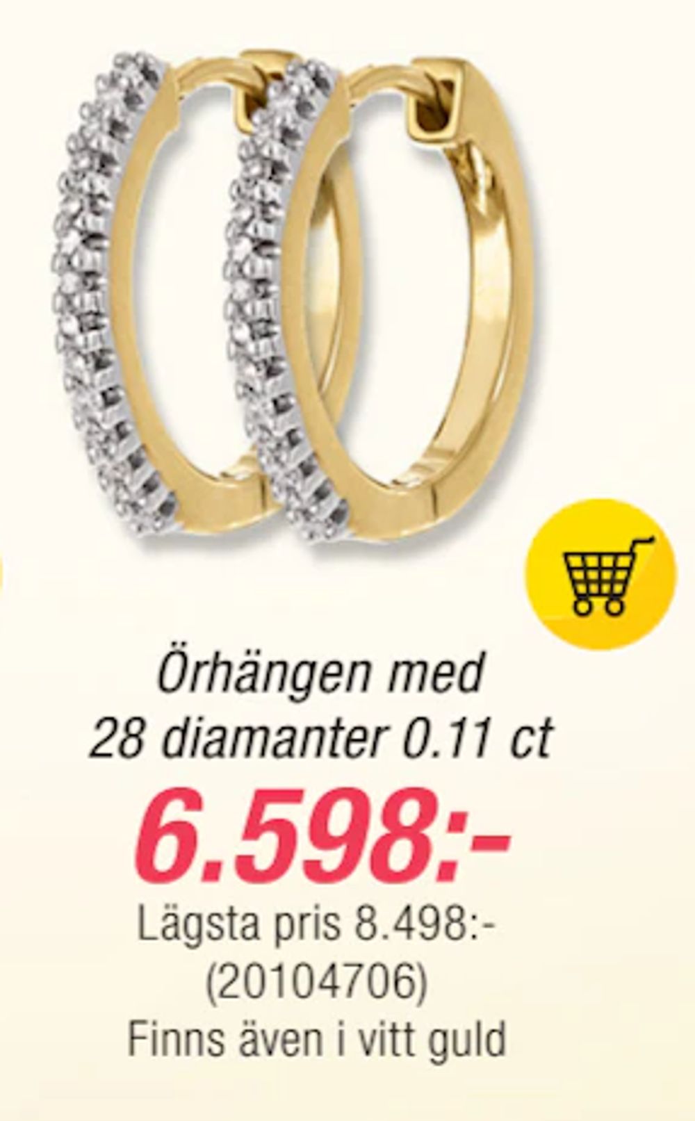 Erbjudanden på Örhängen med 28 diamanter 0.11 ct från Guldfynd för 6 598 kr