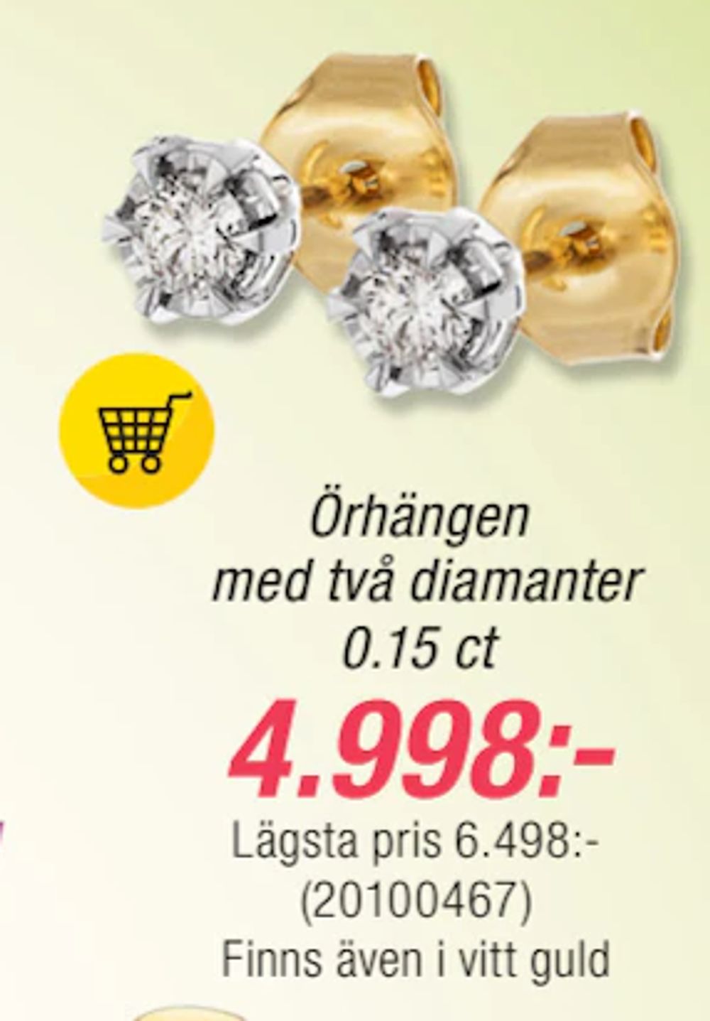 Erbjudanden på Örhängen med två diamanter 0.15 ct från Guldfynd för 4 998 kr