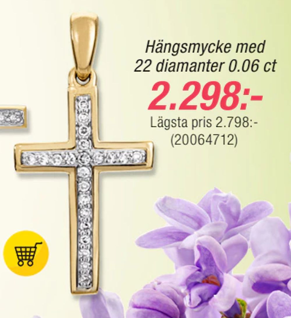 Erbjudanden på Hängsmycke med 22 diamanter 0.06 ct från Guldfynd för 2 298 kr