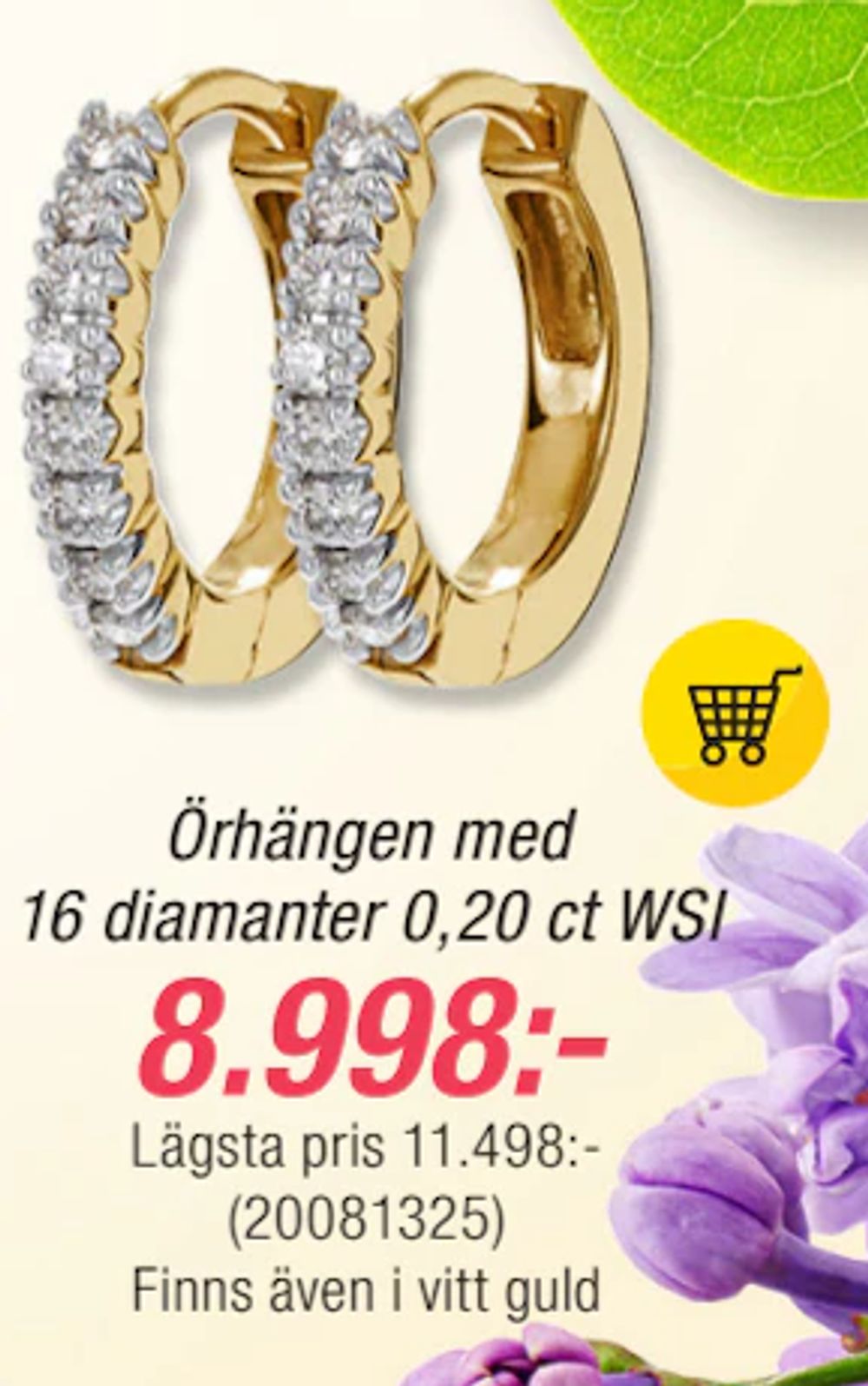Erbjudanden på Örhängen med 16 diamanter 0,20 ct WSI från Guldfynd för 8 998 kr