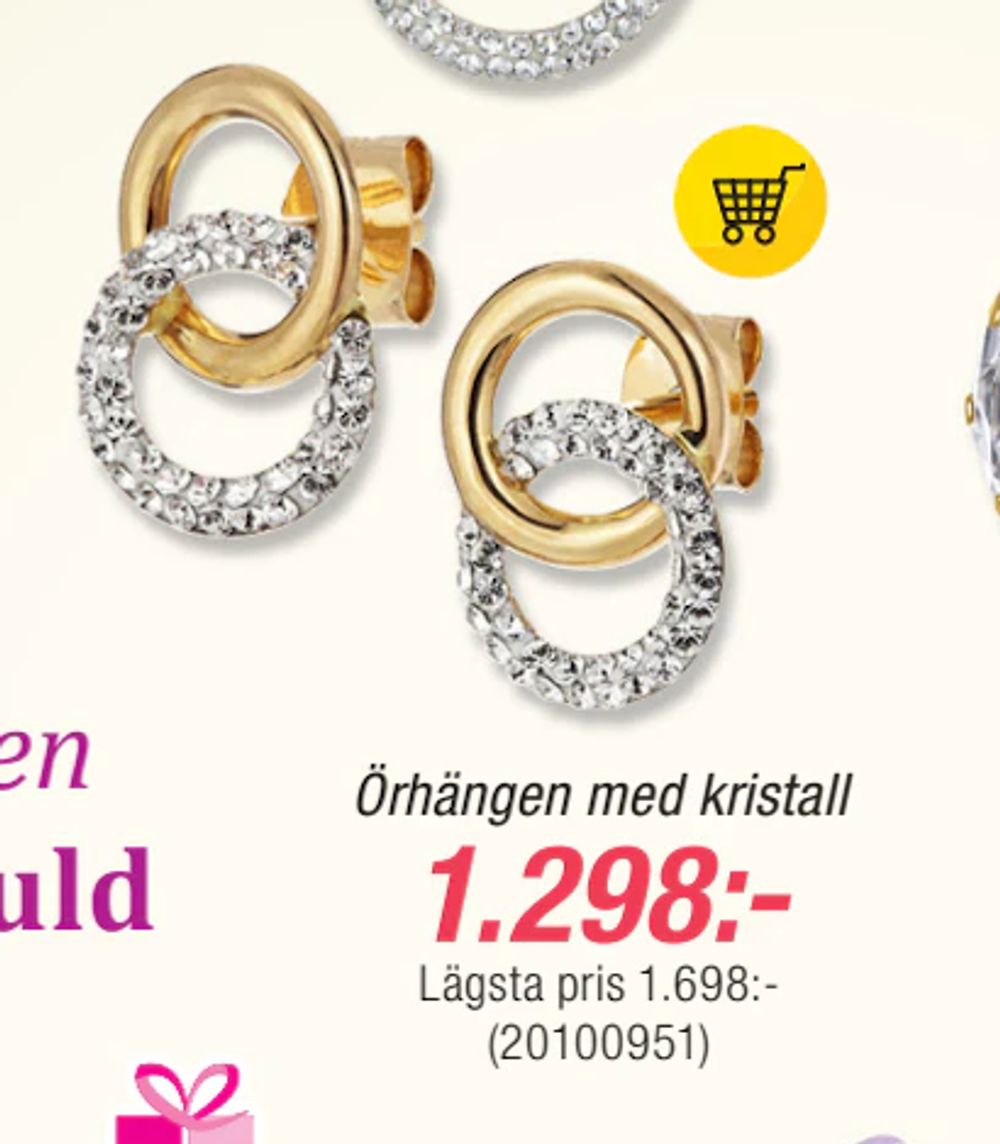 Erbjudanden på Örhängen med kristall från Guldfynd för 1 298 kr