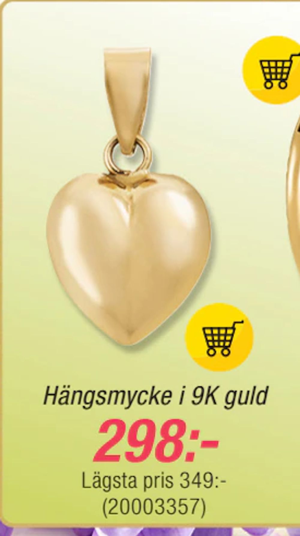 Erbjudanden på Hängsmycke i 9K guld från Guldfynd för 298 kr