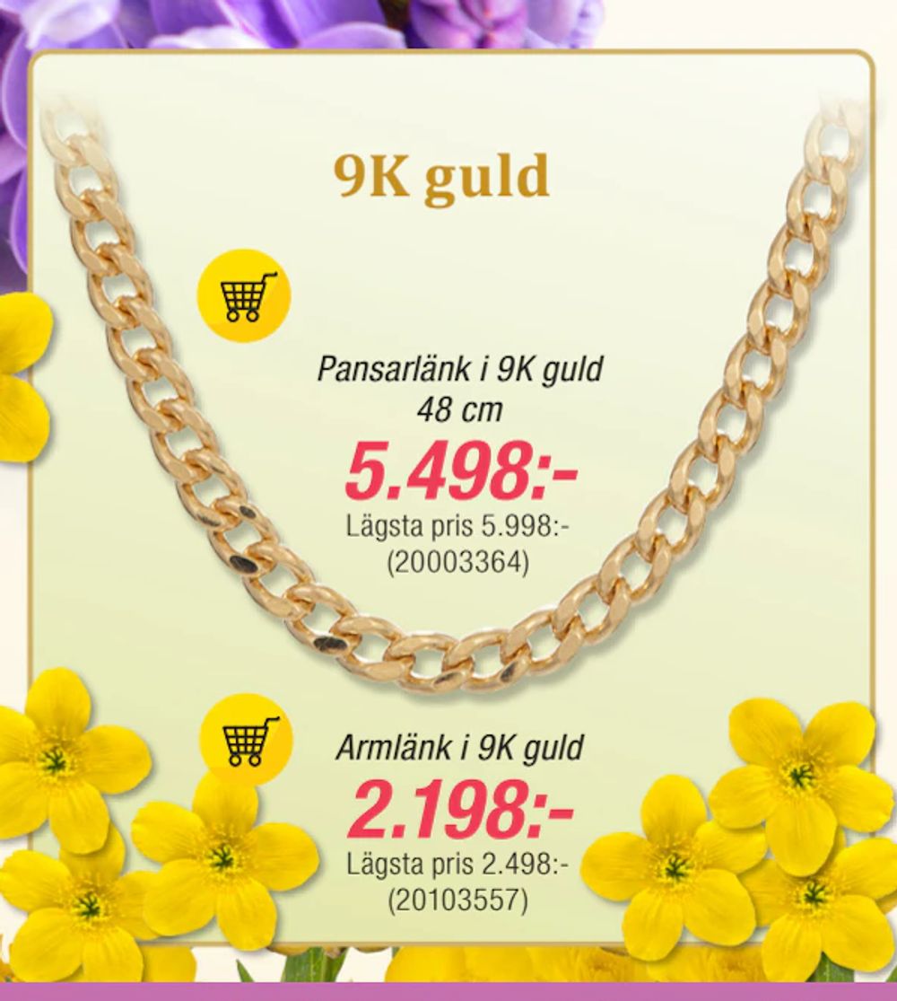 Erbjudanden på Armlänk i 9K guld från Guldfynd för 2 198 kr