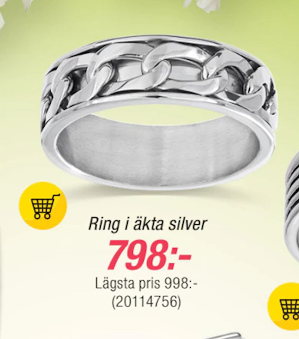 Erbjudanden på Ring i äkta silver från Guldfynd för 798 kr