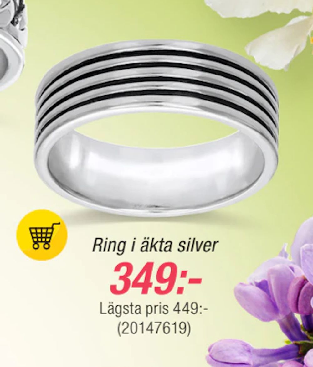 Erbjudanden på Ring i äkta silver från Guldfynd för 349 kr
