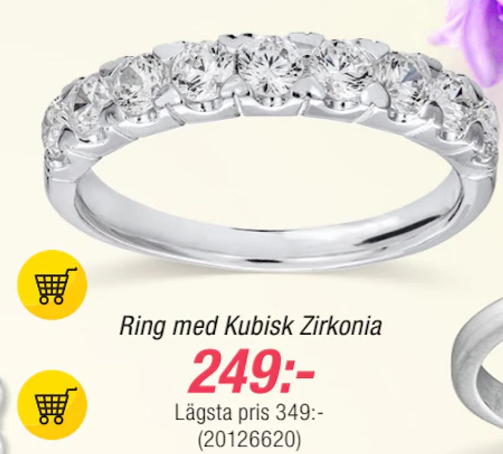 Erbjudanden på Ring med Kubisk Zirkonia från Guldfynd för 249 kr