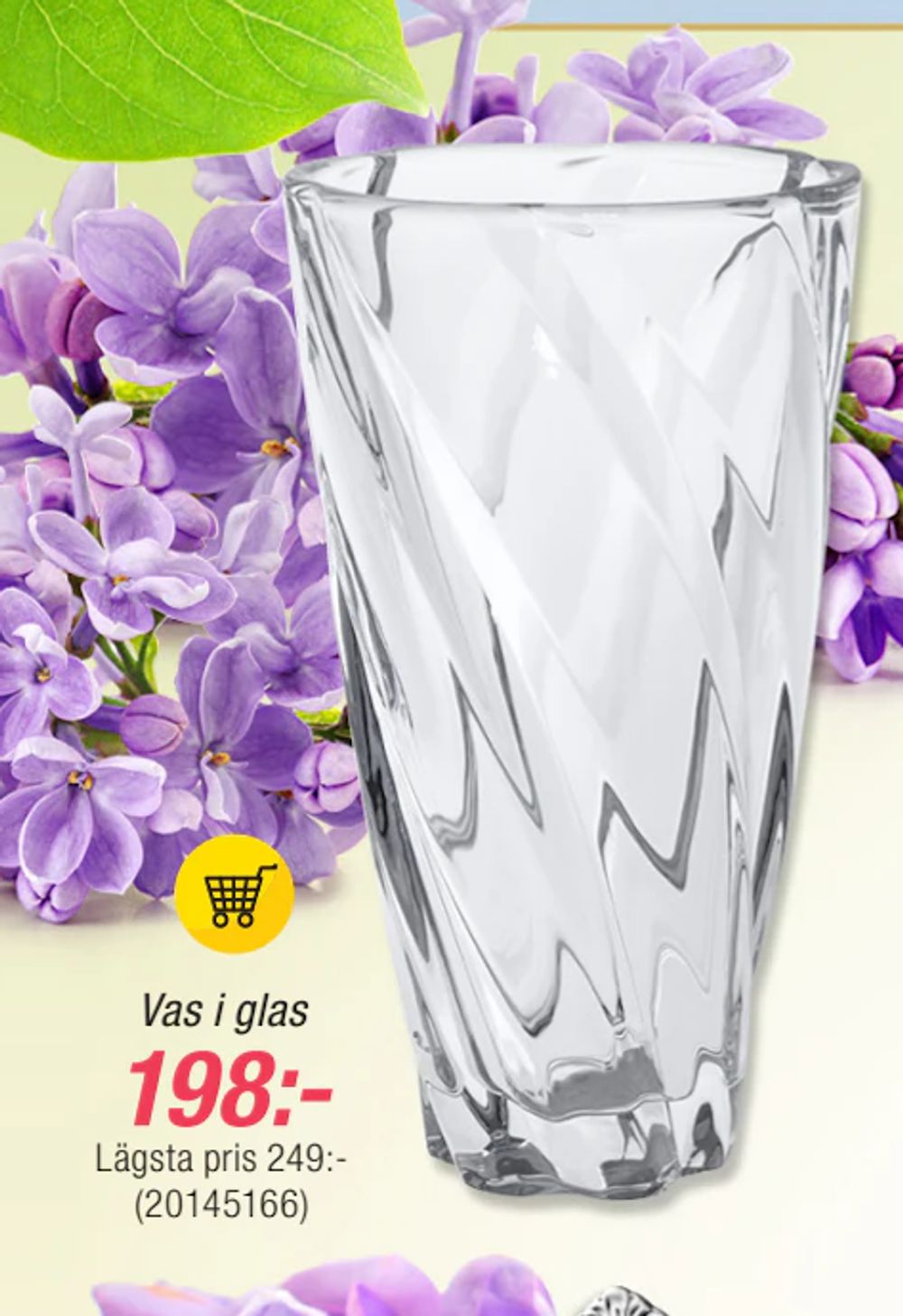 Erbjudanden på Vas i glas från Guldfynd för 198 kr