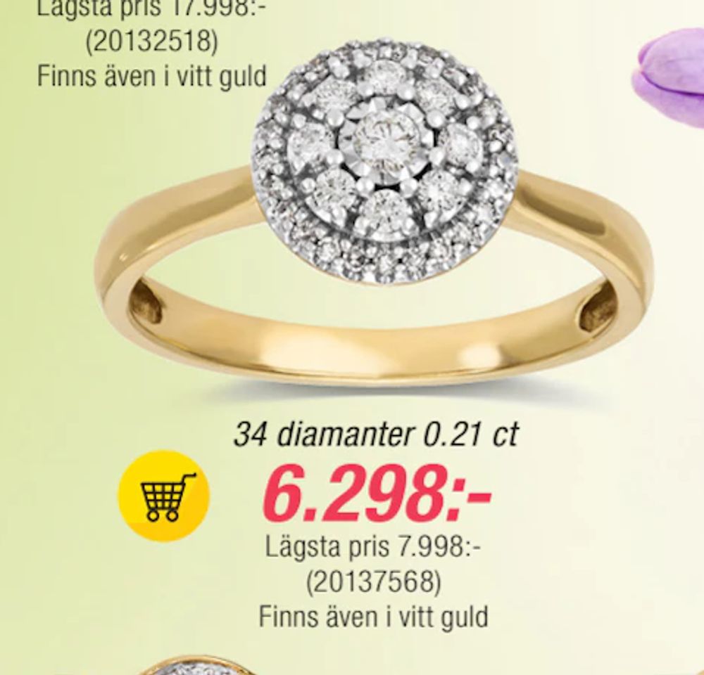 Erbjudanden på 34 diamanter 0.21 ct från Guldfynd för 6 298 kr