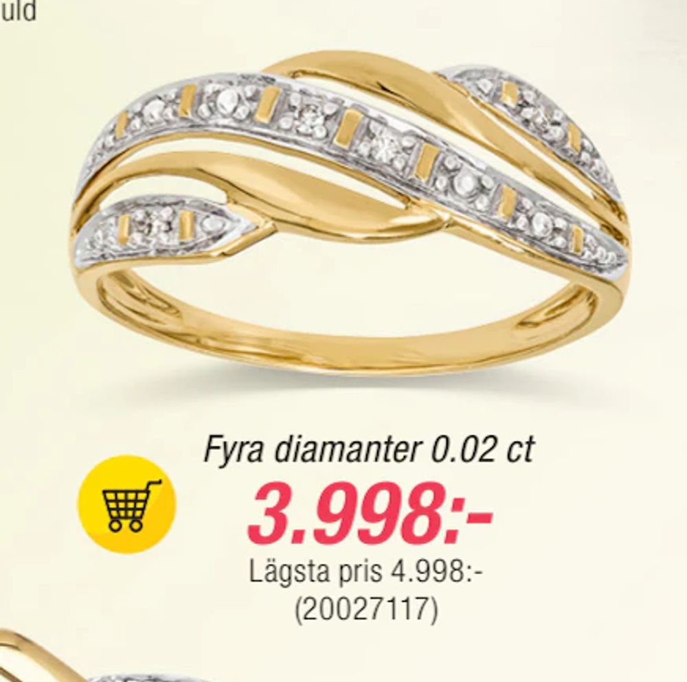 Erbjudanden på Fyra diamanter 0.02 ct från Guldfynd för 3 998 kr