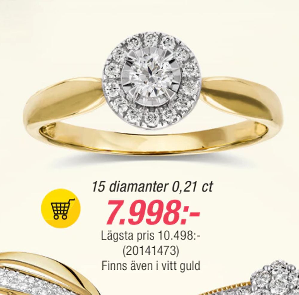 Erbjudanden på 15 diamanter 0,21 ct från Guldfynd för 7 998 kr