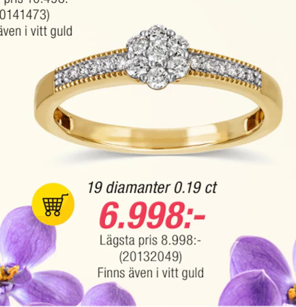 Erbjudanden på 19 diamanter 0.19 ct från Guldfynd för 6 998 kr