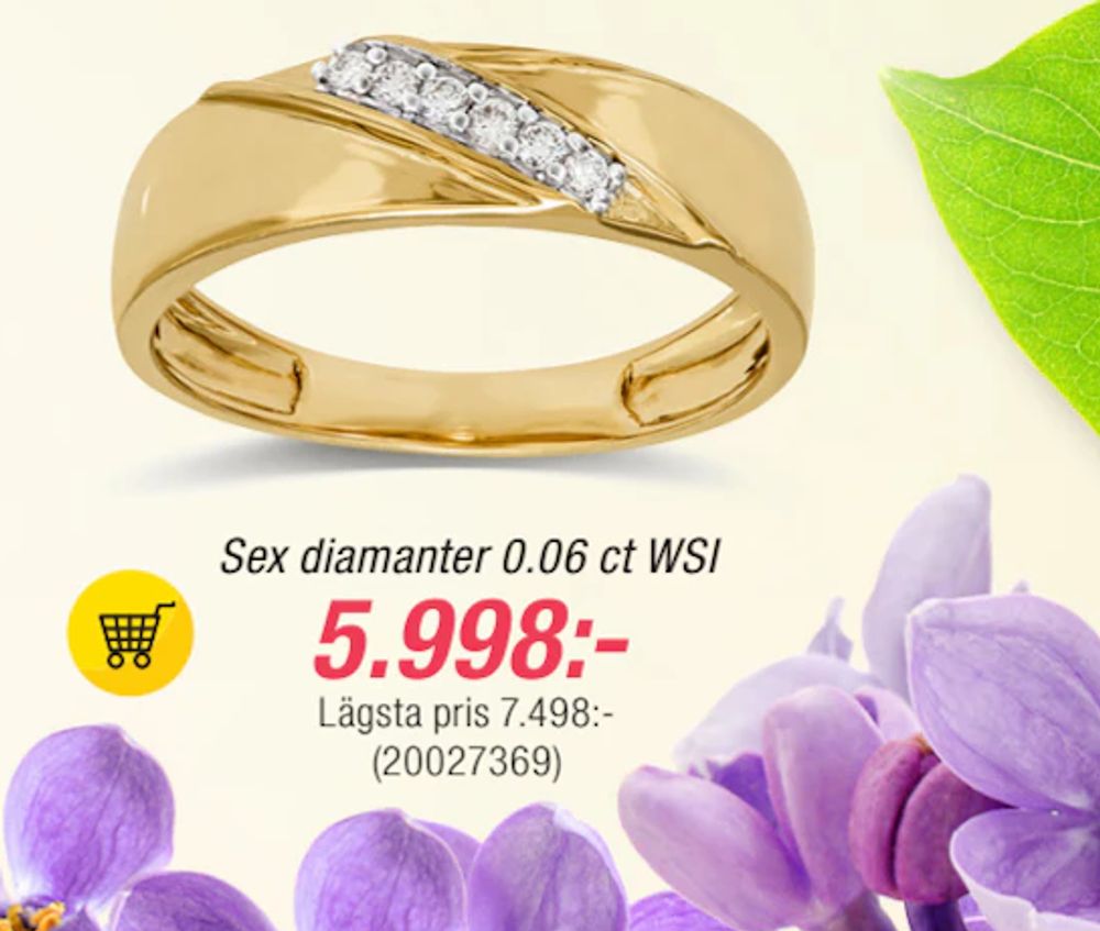 Erbjudanden på Sex diamanter 0.06 ct WSI från Guldfynd för 5 998 kr