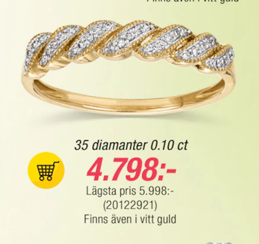 Erbjudanden på 35 diamanter 0.10 ct från Guldfynd för 4 798 kr