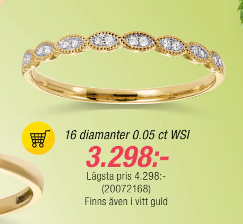 Erbjudanden på 16 diamanter 0.05 ct WSI från Guldfynd för 3 298 kr