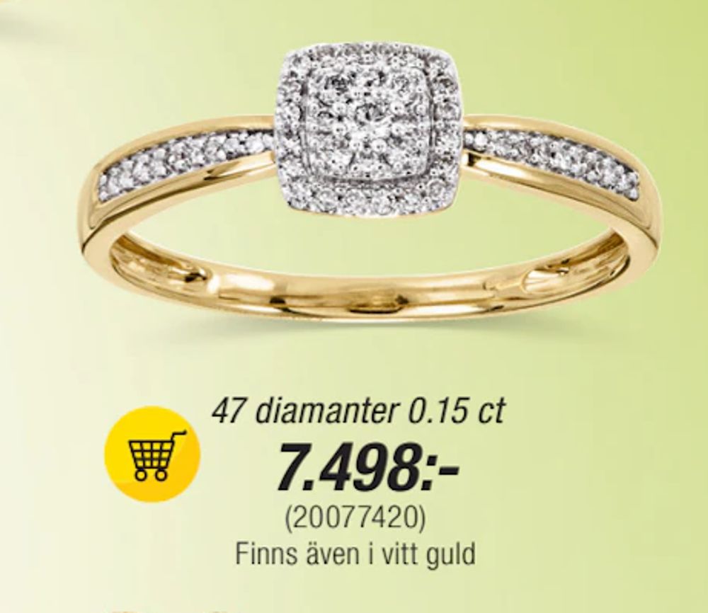 Erbjudanden på 47 diamanter 0.15 ct från Guldfynd för 7 498 kr