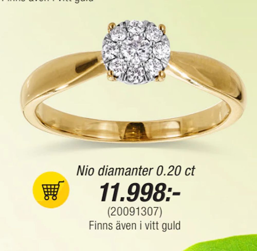 Erbjudanden på Nio diamanter 0.20 ct från Guldfynd för 11 998 kr
