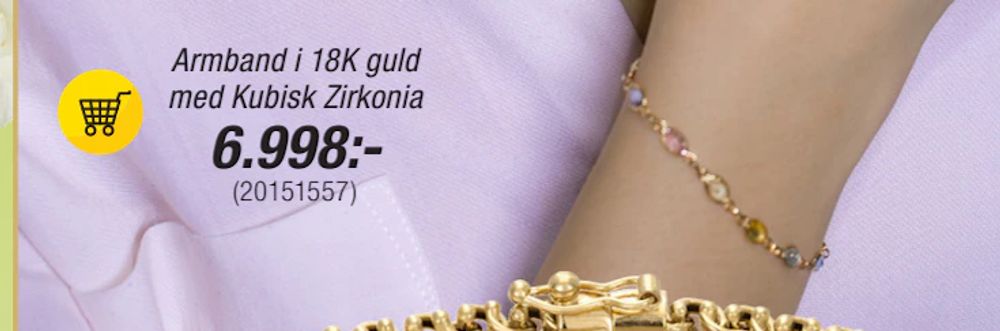 Erbjudanden på Armband i 18K guld med Kubisk Zirkonia från Guldfynd för 6 998 kr