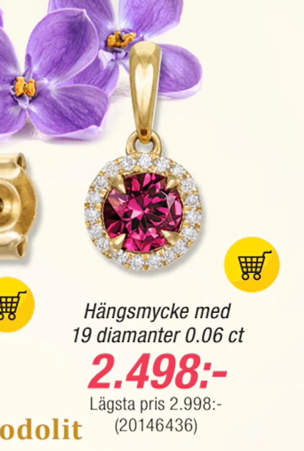 Erbjudanden på Hängsmycke med 19 diamanter 0.06 ct från Guldfynd för 2 498 kr