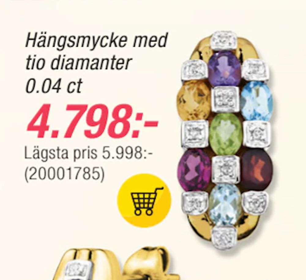 Erbjudanden på Hängsmycke med tio diamanter 0.04 ct från Guldfynd för 4 798 kr
