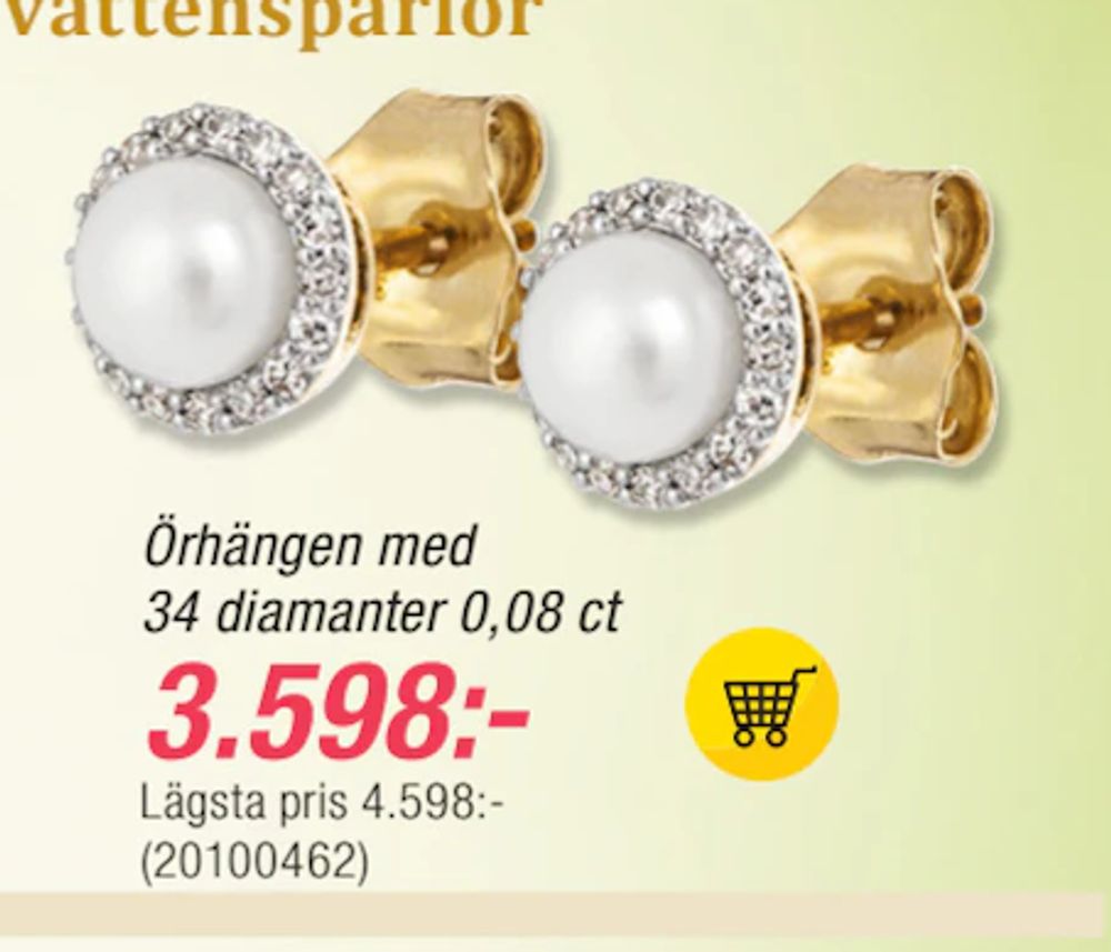 Erbjudanden på Örhängen med 34 diamanter 0,08 ct från Guldfynd för 3 598 kr