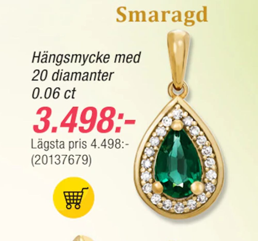 Erbjudanden på Hängsmycke med 20 diamanter 0.06 ct från Guldfynd för 3 498 kr