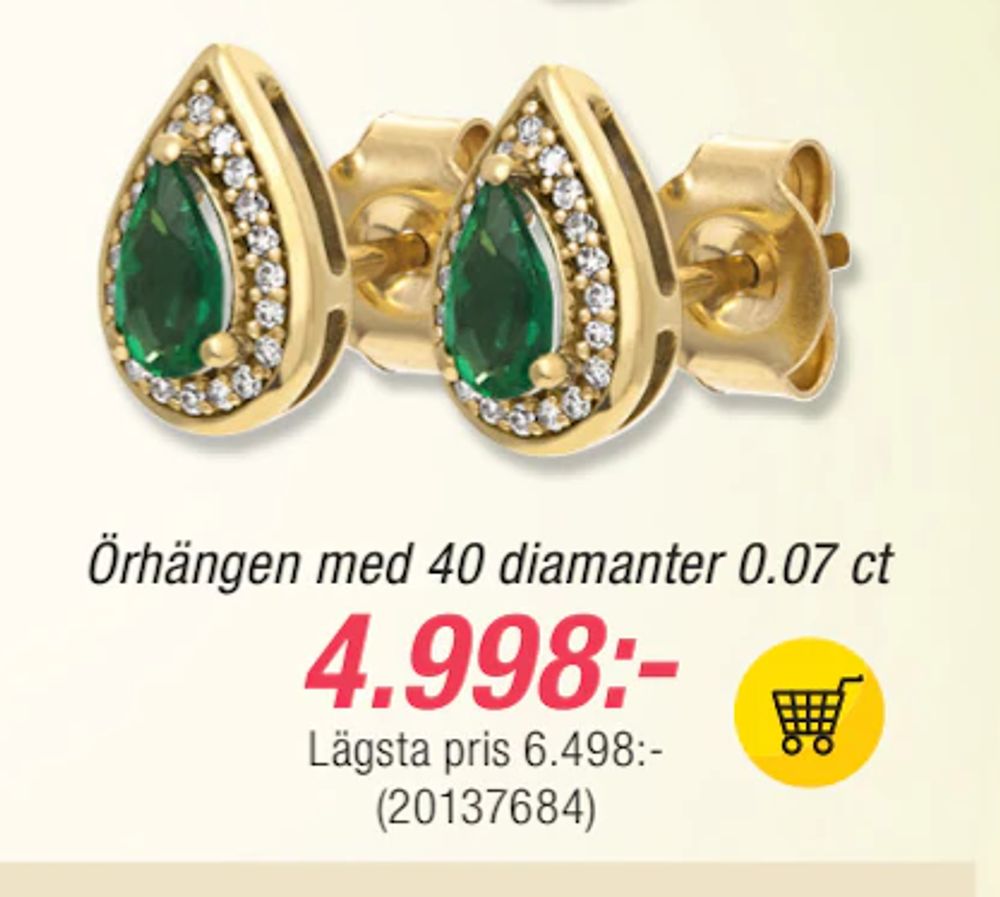 Erbjudanden på Örhängen med 40 diamanter 0.07 ct från Guldfynd för 4 998 kr