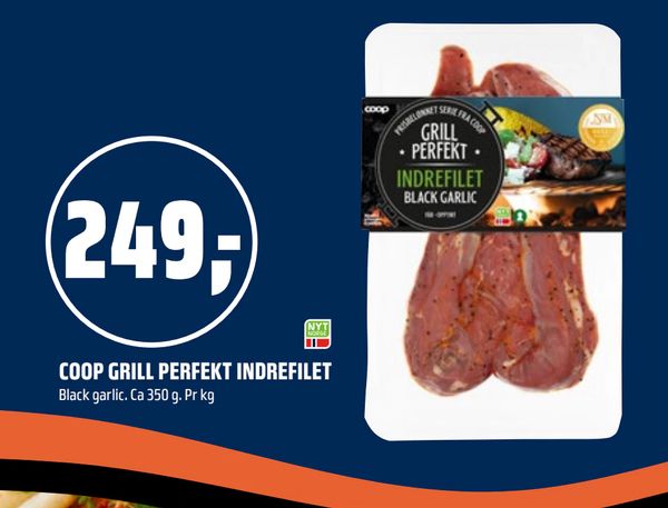 COOP GRILL PERFEKT INDREFILET Black garlic. Ca 350 g. Pr kg