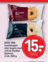 REMA 1000 hvedebagels eller bagels med chili & cheddar Dybfrost 4 stk./400 g
