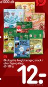 Økologiske frugtstænger, snacks eller figenpålæg 60-128 g