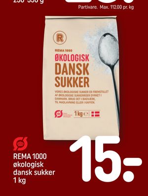 REMA 1000 økologisk dansk sukker 1 kg