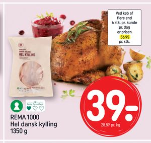 REMA 1000 Hel dansk kylling 1350 g