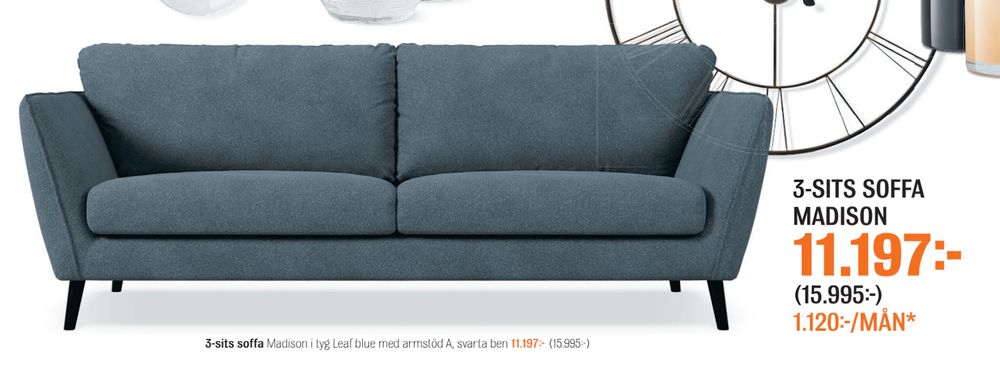 Erbjudanden på 3-sits soffa från Mio för 11 197 kr