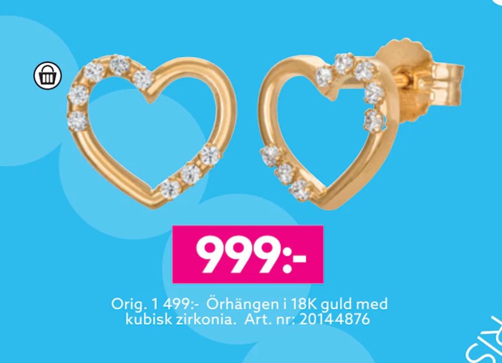 Erbjudanden på Orig. 1 499:- Örhängen i 18K guld med kubisk zirkonia från Albrekts guld för 999 kr