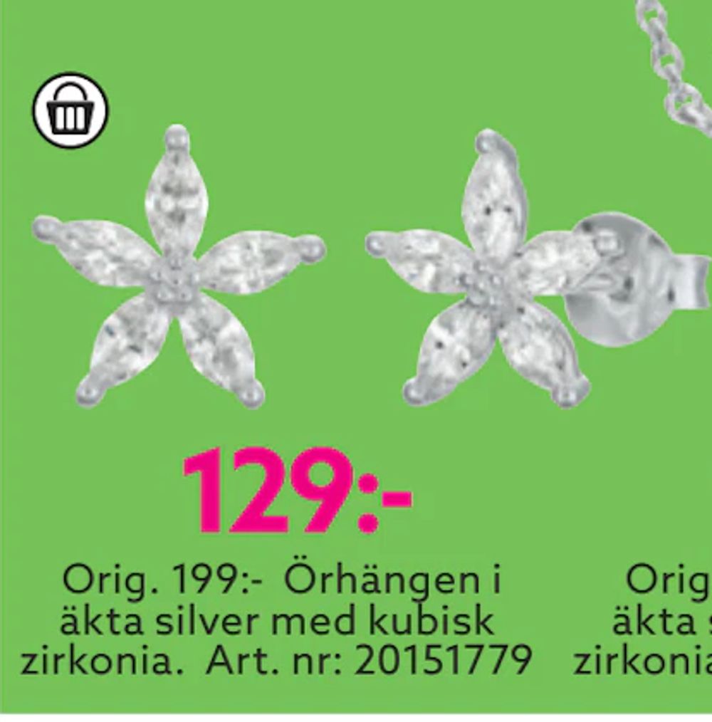 Erbjudanden på Orig. 199:- Örhängen i äkta silver med kubisk zirkonia från Albrekts guld för 129 kr