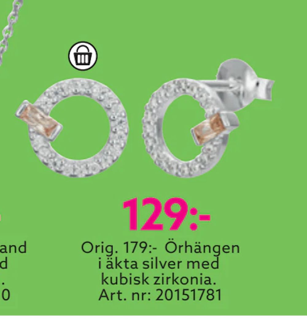 Erbjudanden på Orig. 179:- Örhängen i äkta silver med kubisk zirkonia från Albrekts guld för 129 kr