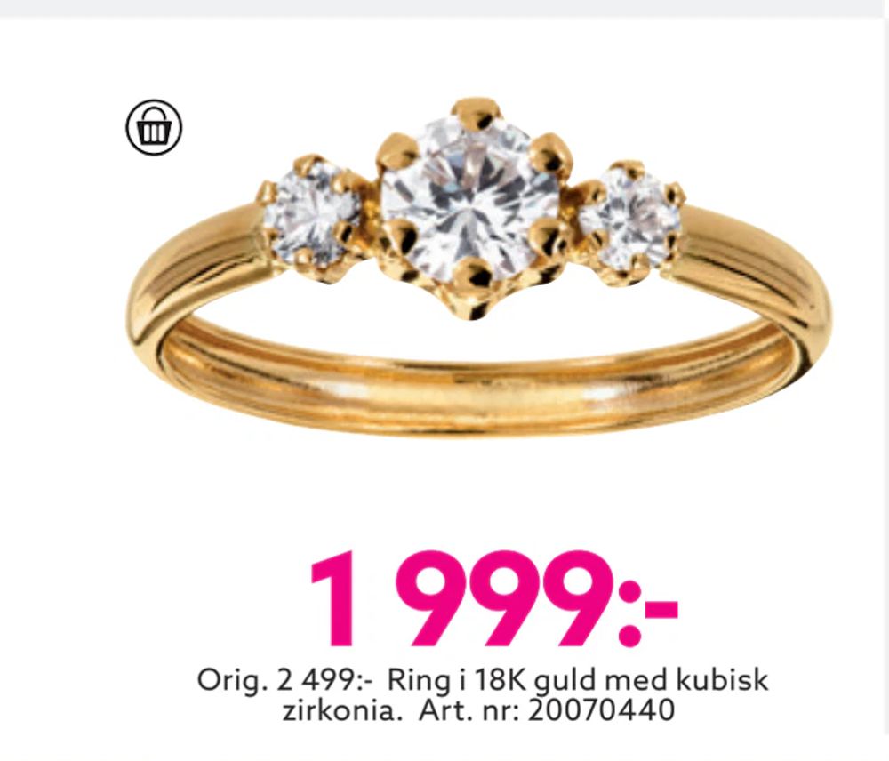 Erbjudanden på Orig. 2 499:- Ring i 18K guld med kubisk zirkonia från Albrekts guld för 1 999 kr