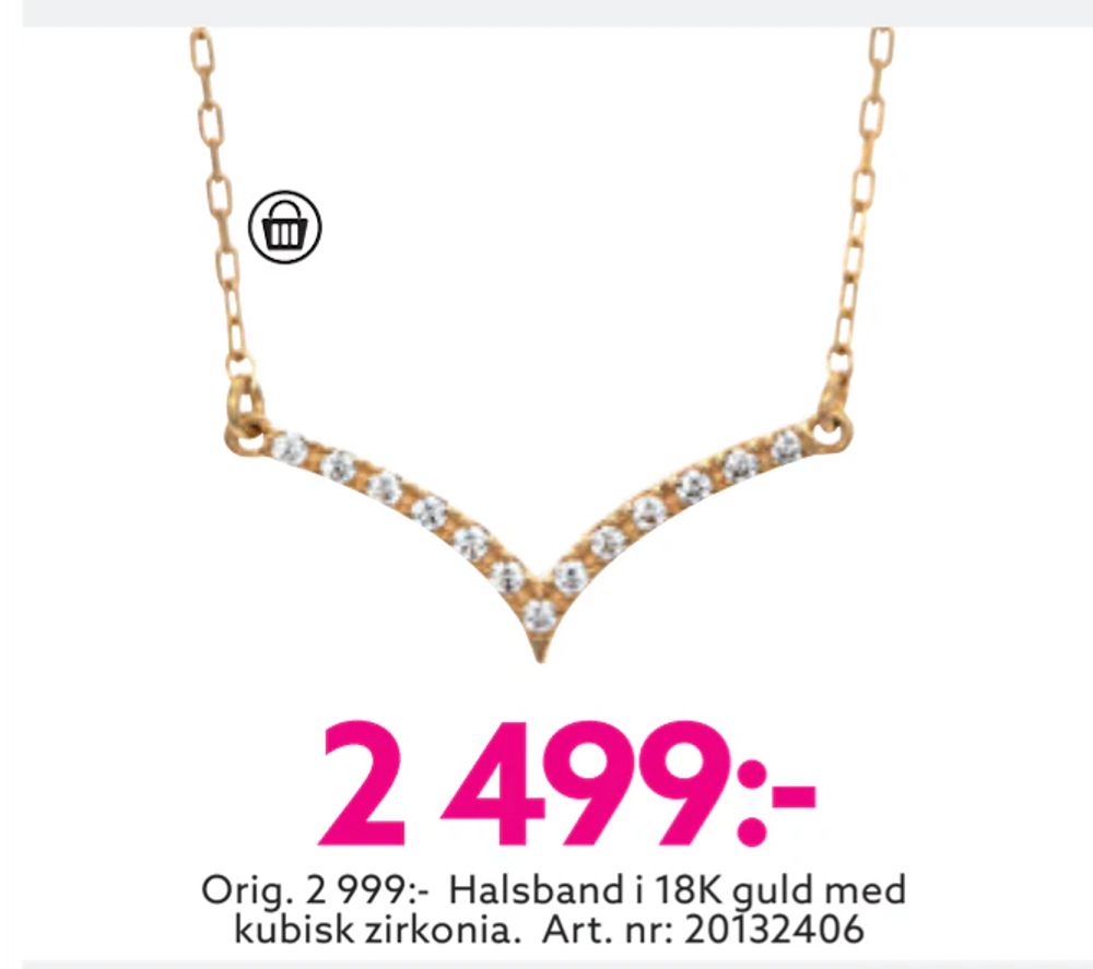 Erbjudanden på Orig. 2 999:- Halsband i 18K guld med kubisk zirkonia från Albrekts guld för 2 499 kr