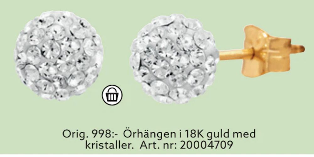 Erbjudanden på Örhängen i 18K guld med kristaller från Albrekts guld för 699 kr
