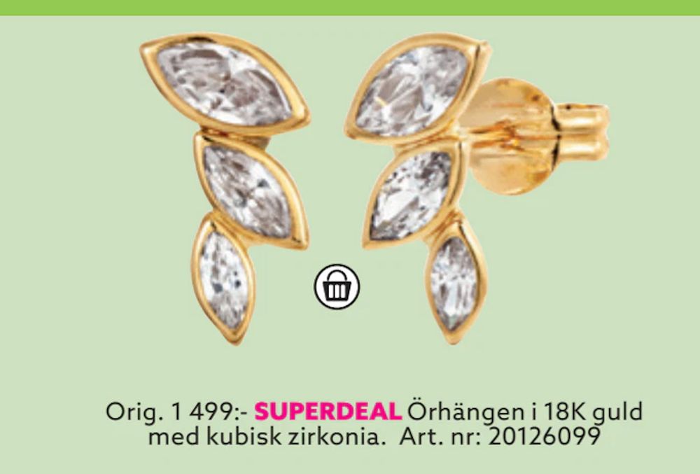 Erbjudanden på Örhängen i 18K guld med kubisk zirkonia från Albrekts guld för 999 kr