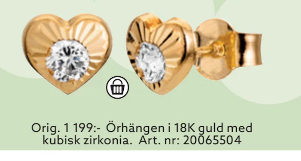 Erbjudanden på Örhängen i 18K guld med kubisk zirkonia från Albrekts guld för 999 kr