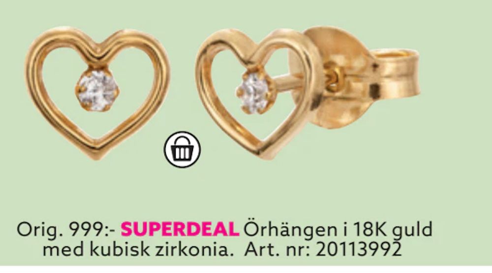 Erbjudanden på Örhängen i 18K guld med kubisk zirkonia från Albrekts guld för 699 kr