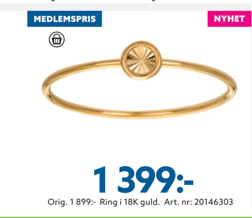 Erbjudanden på Ring i 18K guld från Albrekts guld för 1 399 kr