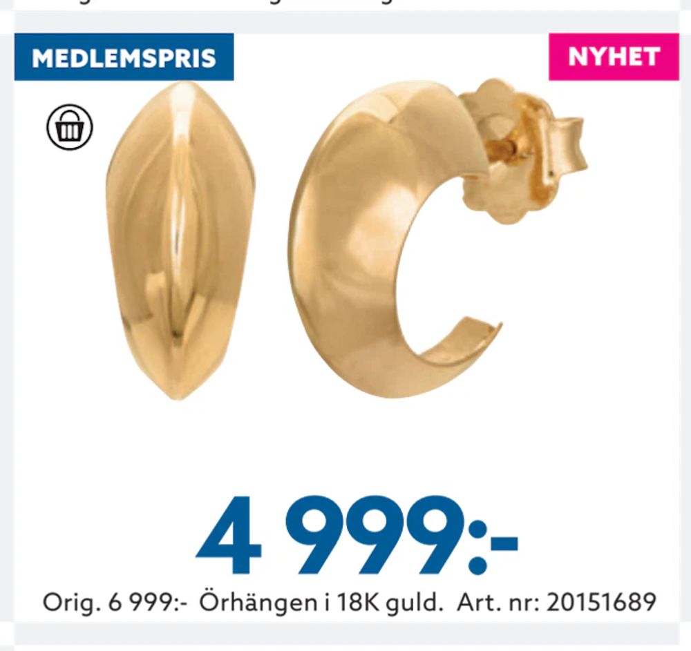 Erbjudanden på Örhängen i 18K guld från Albrekts guld för 4 999 kr
