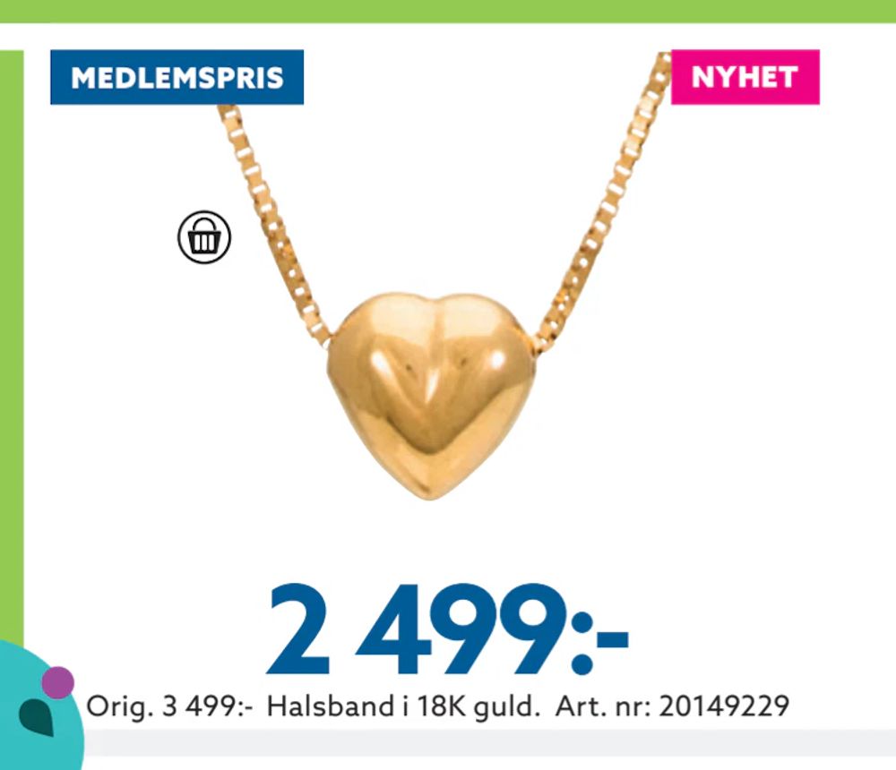 Erbjudanden på Halsband i 18K guld från Albrekts guld för 2 499 kr