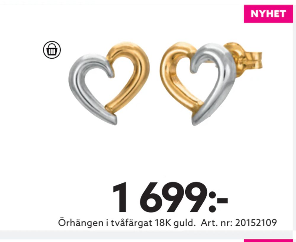 Erbjudanden på Örhängen i tvåfärgat 18K guld från Albrekts guld för 1 699 kr