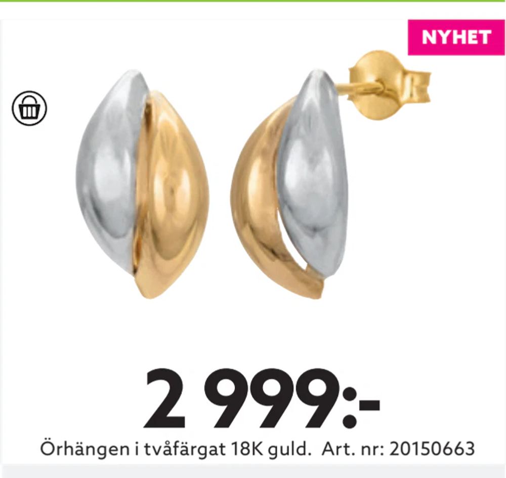 Erbjudanden på Örhängen i tvåfärgat 18K guld från Albrekts guld för 2 999 kr