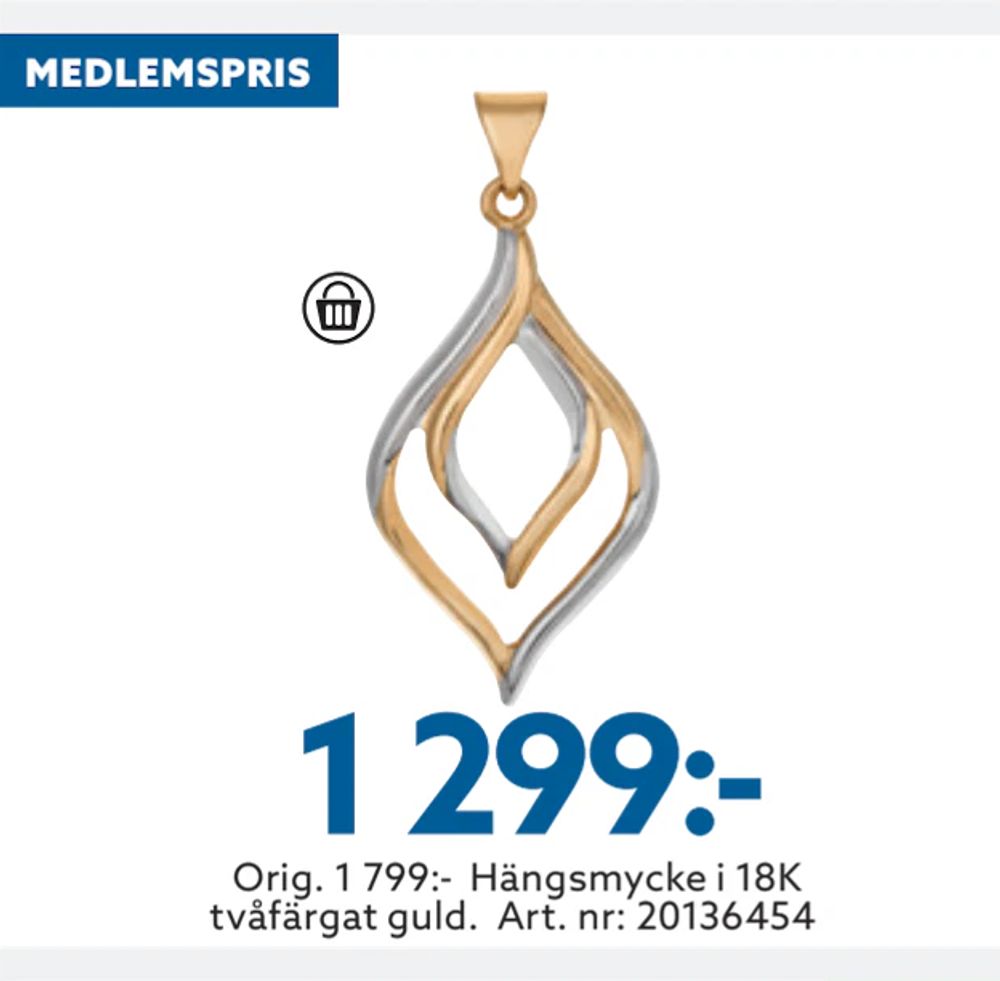 Erbjudanden på Hängsmycke i 18K tvåfärgat guld från Albrekts guld för 1 299 kr