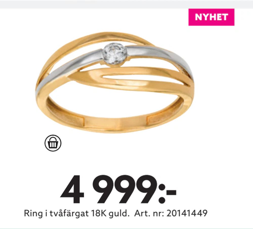 Erbjudanden på Ring i tvåfärgat 18K guld från Albrekts guld för 4 999 kr