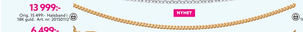 Erbjudanden på Halsband i 18K guld från Albrekts guld för 13 999 kr